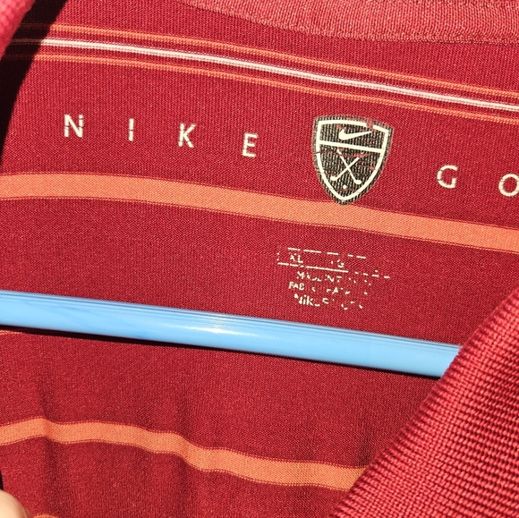 Nike Golf Mens Red Striped Polo Shirt Size Xl - Picture 6 of 12